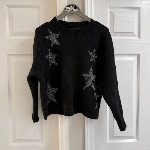 AllSaints Metallic Star Alpaca & Wool Blend Sweater Medium - Picture 11 of 11